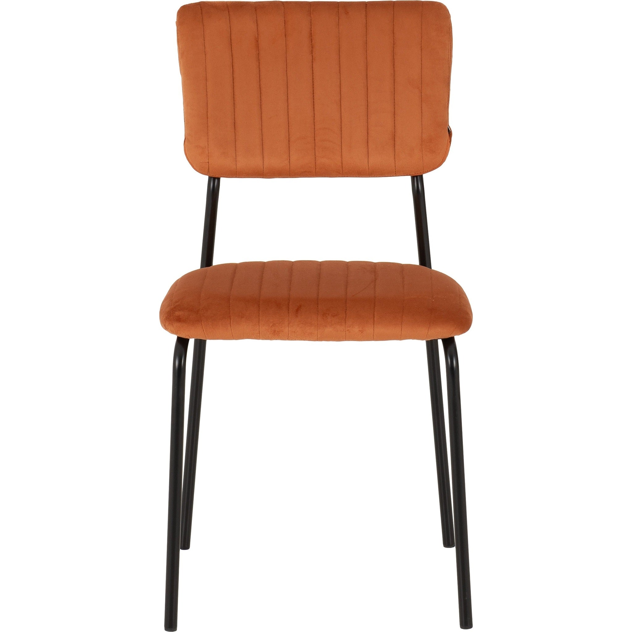 Sheldon Dining Chair X4 Per Box - Burnt Orange Velvet Fabric