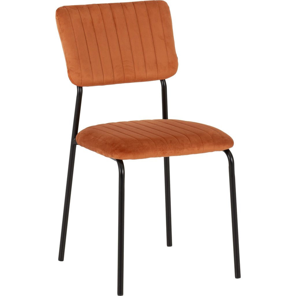 Sheldon Dining Chair X4 Per Box - Burnt Orange Velvet Fabric