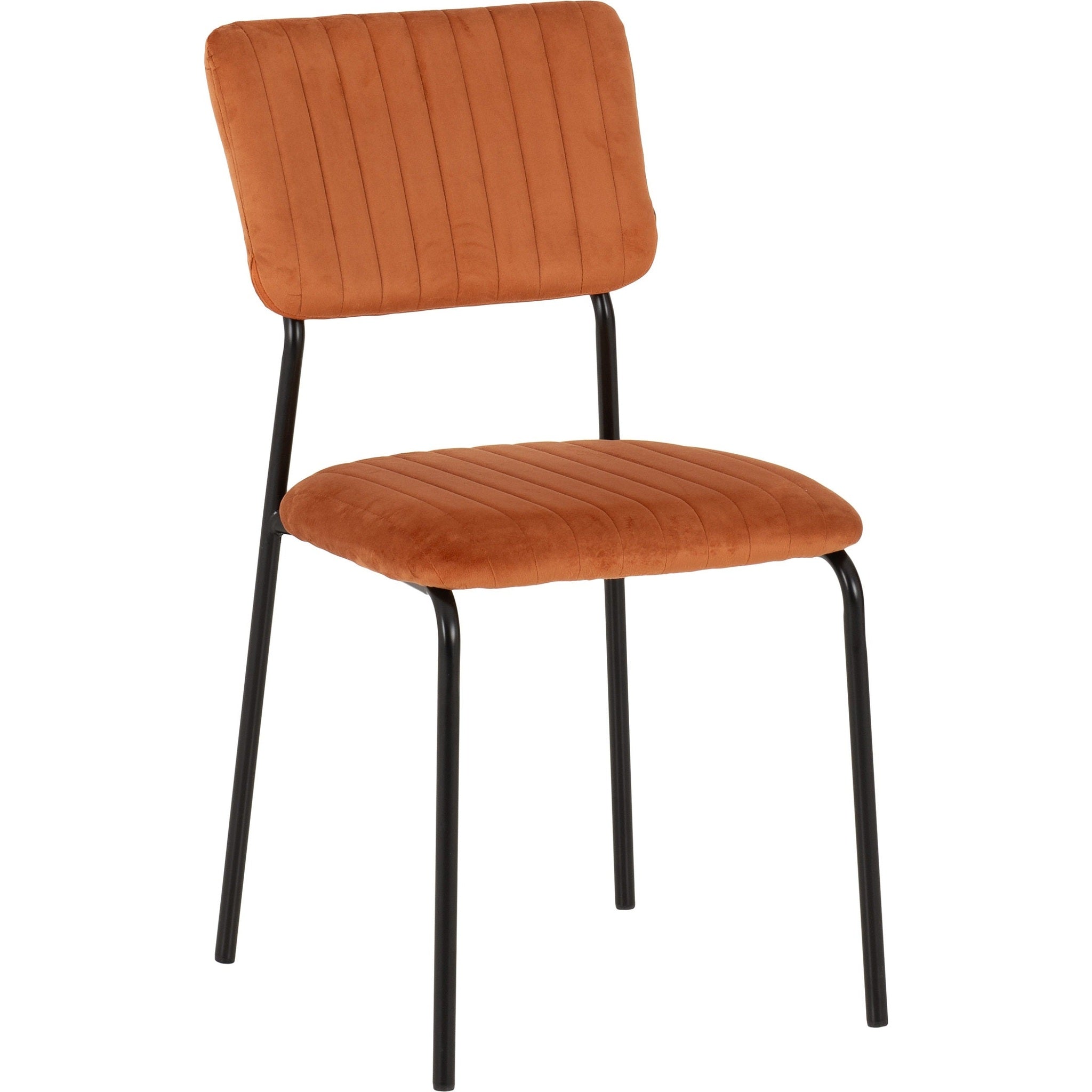 Sheldon Dining Chair X4 Per Box - Burnt Orange Velvet Fabric
