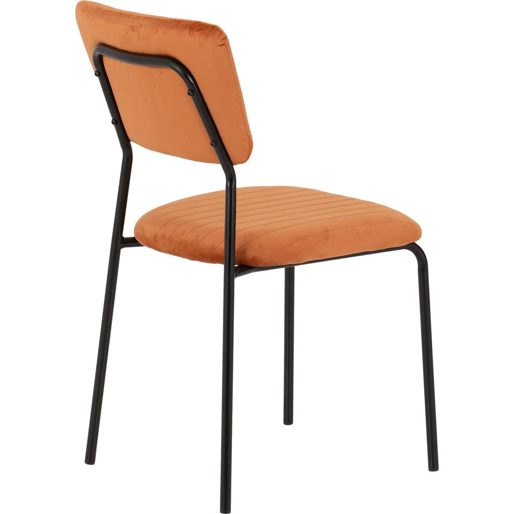 Sheldon Dining Chair X4 Per Box - Burnt Orange Velvet Fabric
