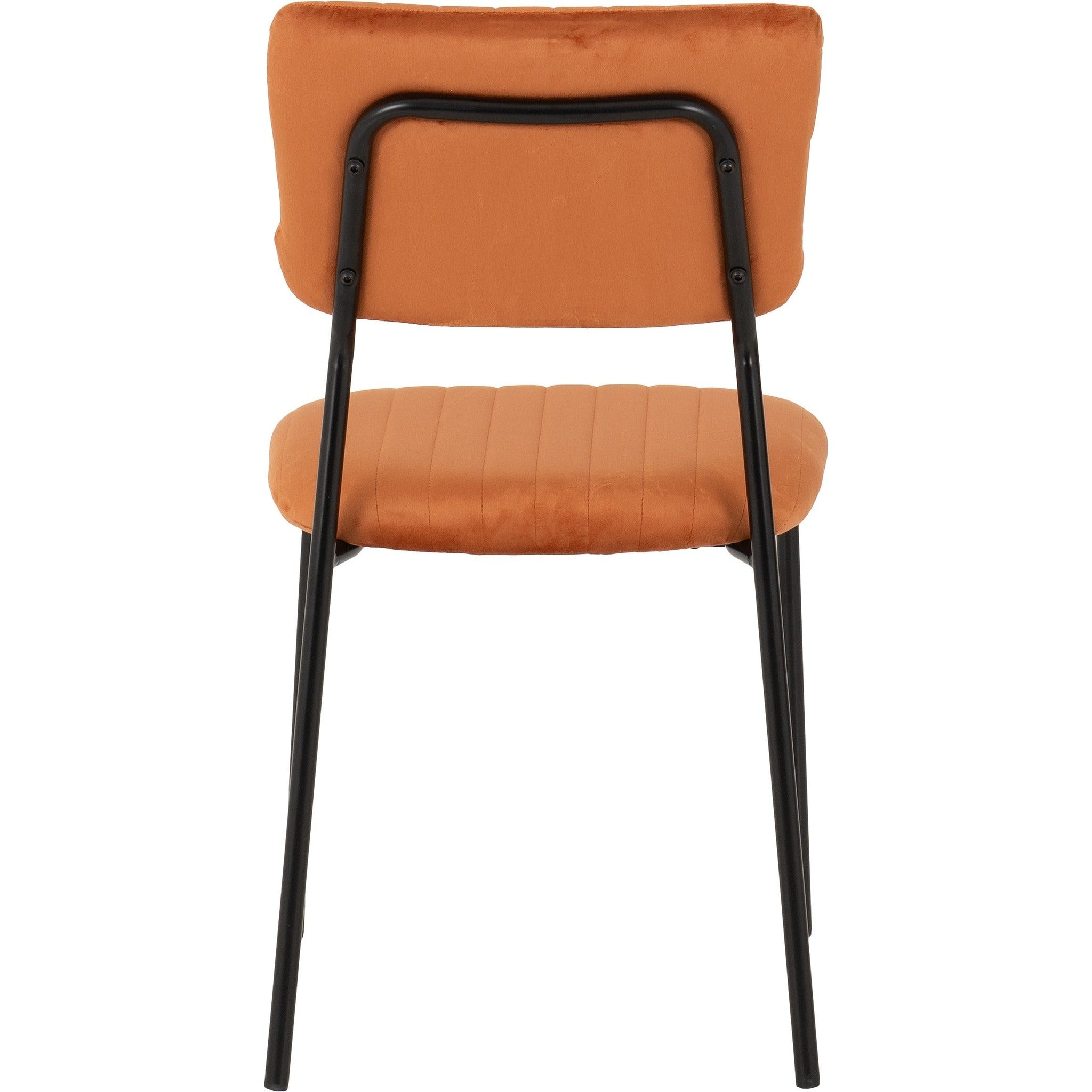 Sheldon Dining Chair X4 Per Box - Burnt Orange Velvet Fabric