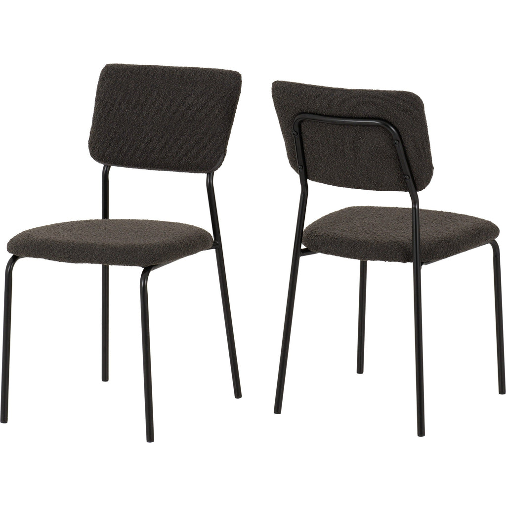 Sheldon Dining Chair X4 Per Box - Grey Boucle Fabric