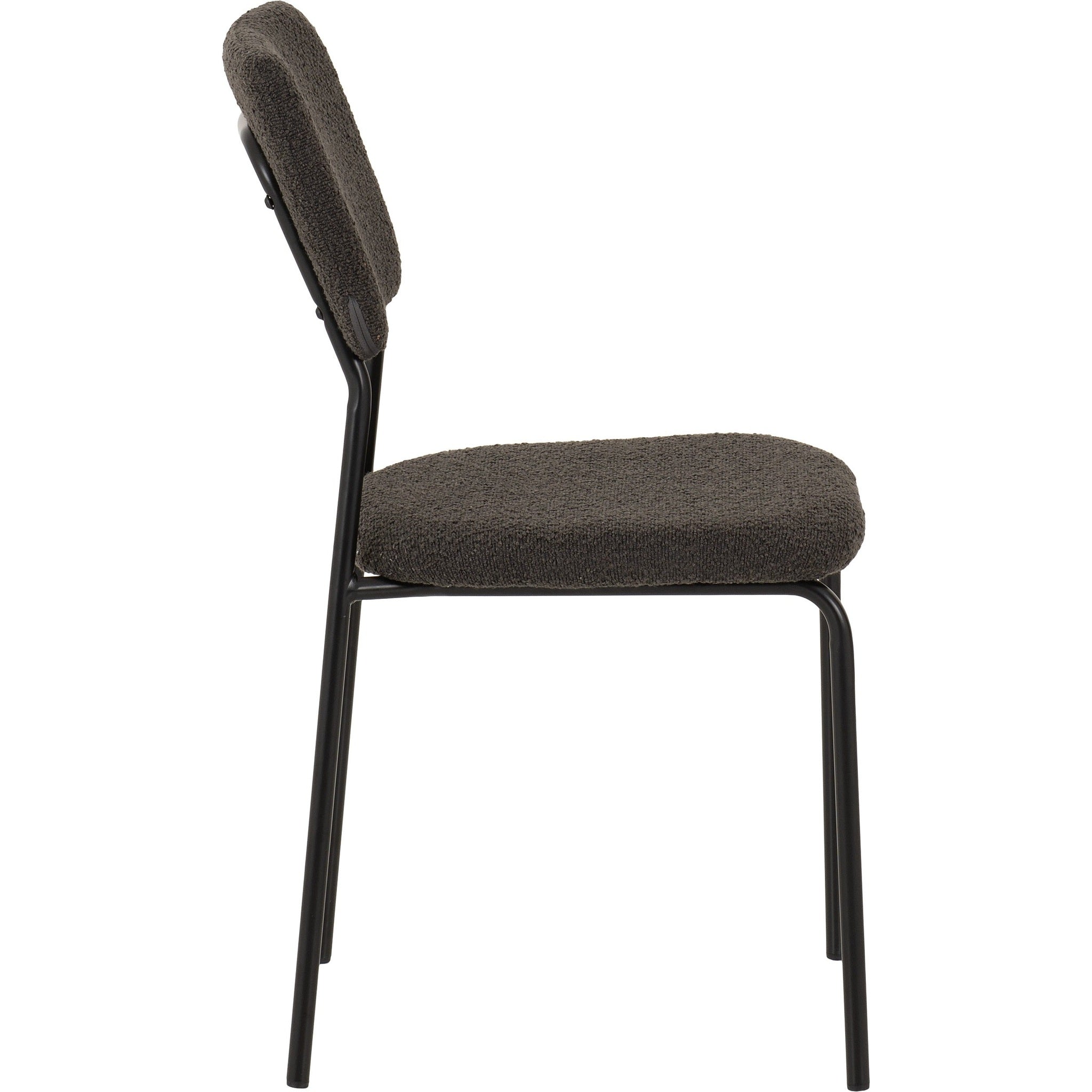 Sheldon Round Glass Top Dining Set X4 Chairs - Clear Glass/Grey Boucle Fabric