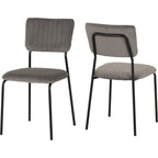 Sheldon Dining Chair X4 Per Box - Grey Velvet Fabric