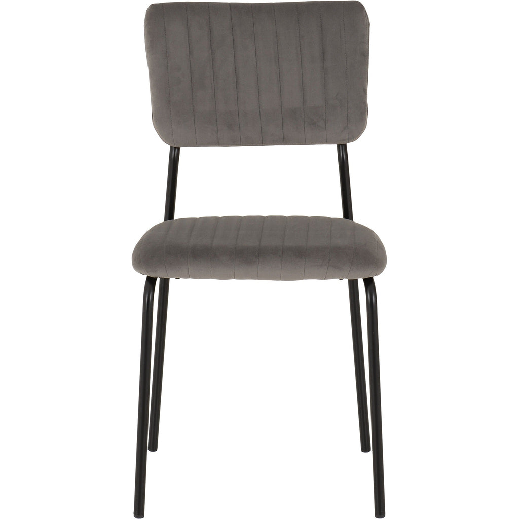Sheldon Dining Chair X4 Per Box - Grey Velvet Fabric