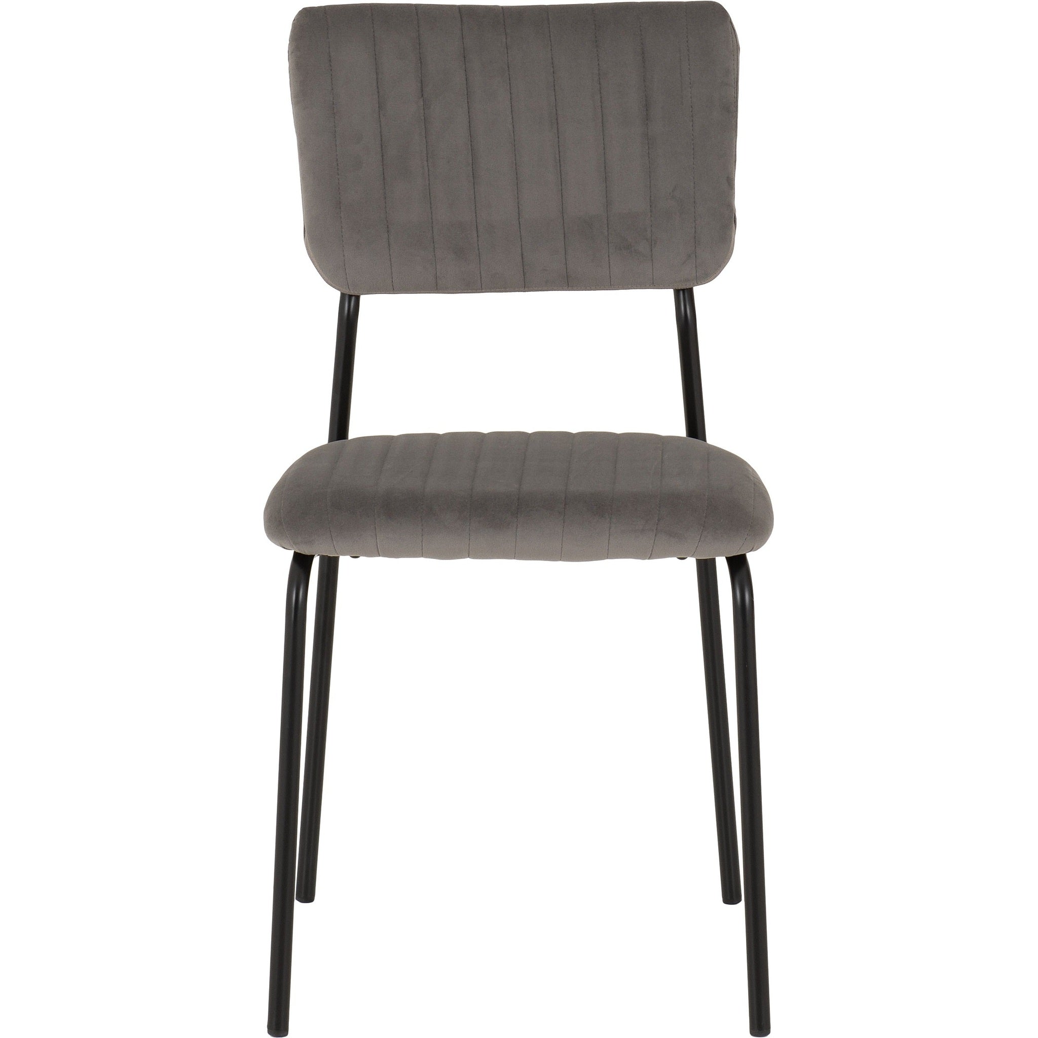 Sheldon Dining Chair X4 Per Box - Grey Velvet Fabric
