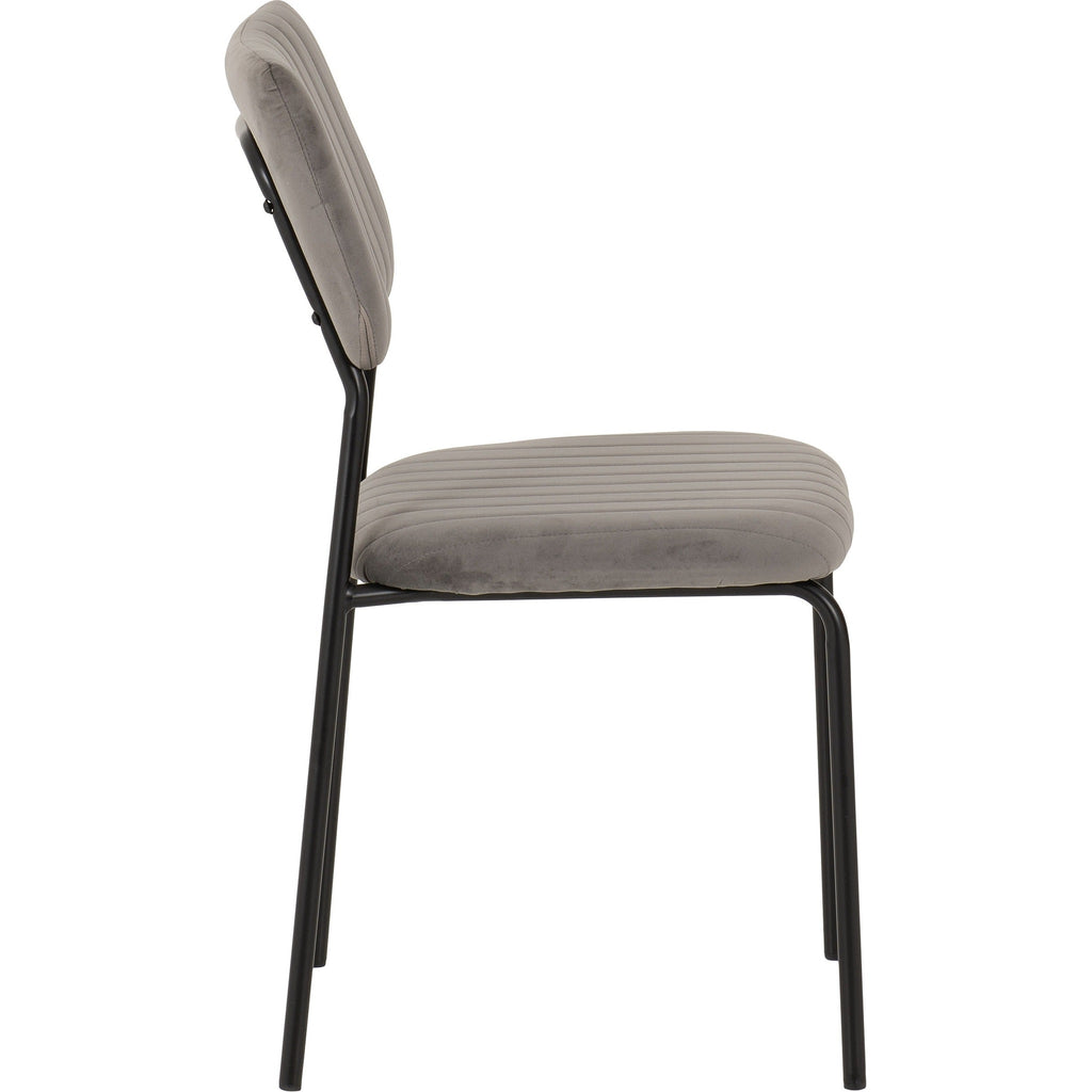 Sheldon Dining Chair X4 Per Box - Grey Velvet Fabric