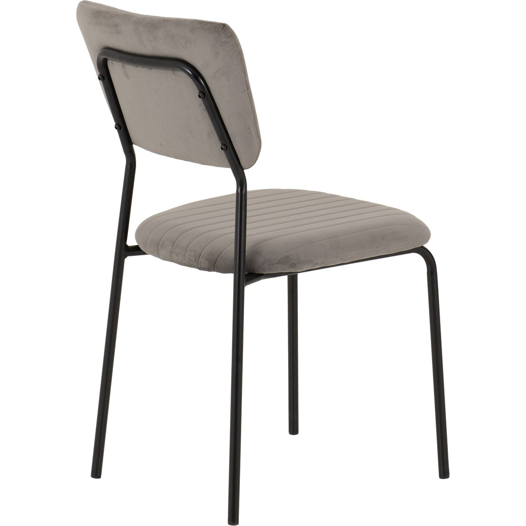 Sheldon Dining Chair X4 Per Box - Grey Velvet Fabric