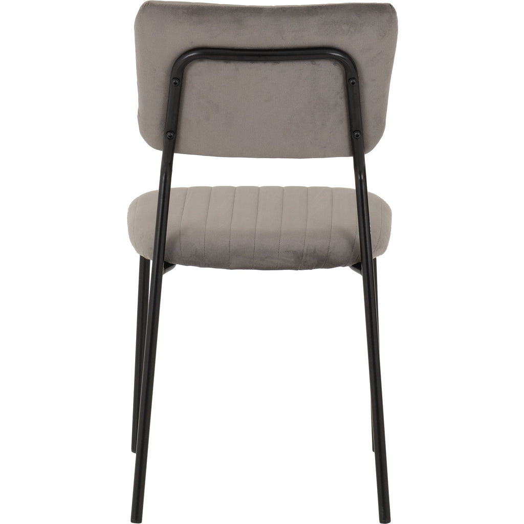 Sheldon Dining Chair X4 Per Box - Grey Velvet Fabric
