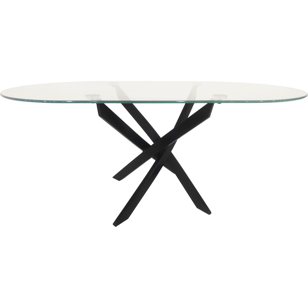 Sheldon Oval Coffee Table - Clear Glass/Black