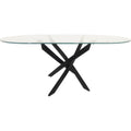 Sheldon Oval Coffee Table - Clear Glass/Black