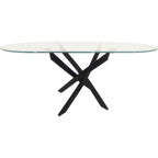 Sheldon Oval Coffee Table - Clear Glass/Black