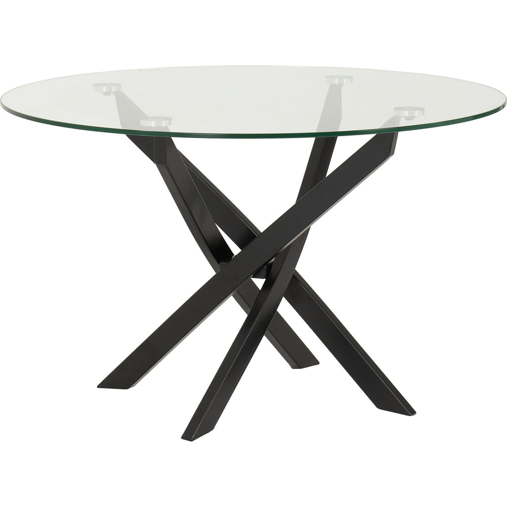 Sheldon Round Coffee Table - Clear Glass/Black