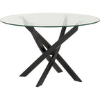 Sheldon Round Coffee Table - Clear Glass/Black
