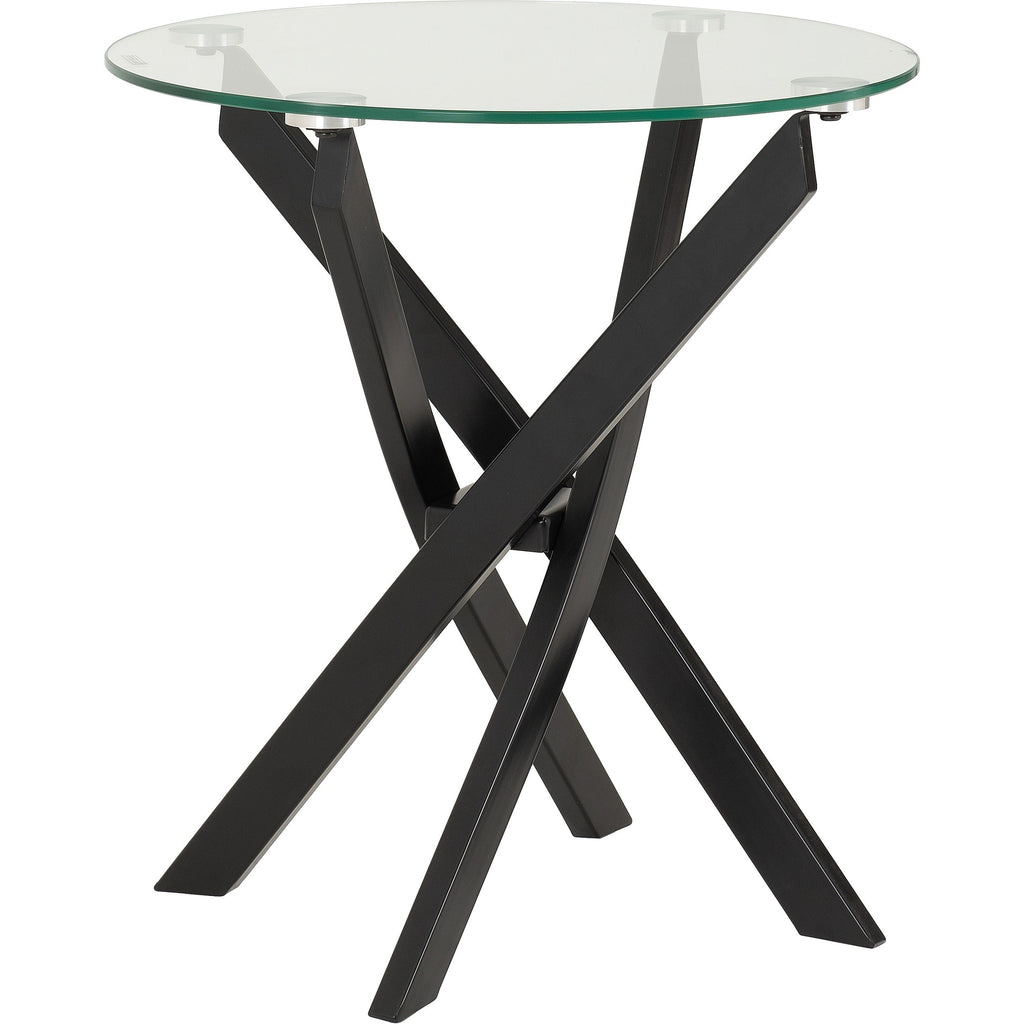 Sheldon Side Table - Clear Glass/Black
