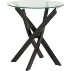 Sheldon Side Table - Clear Glass/Black