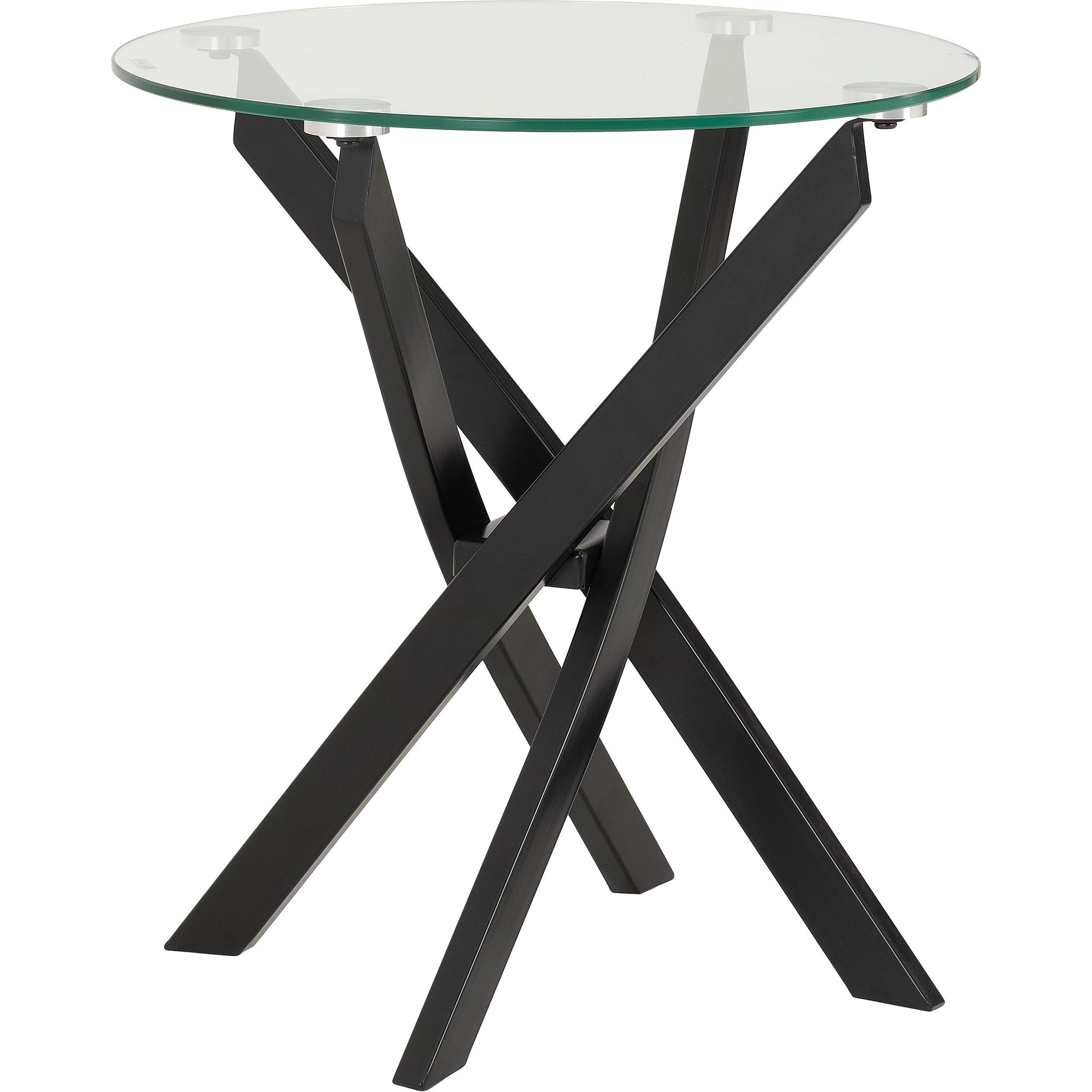 Sheldon Side Table - Clear Glass/Black