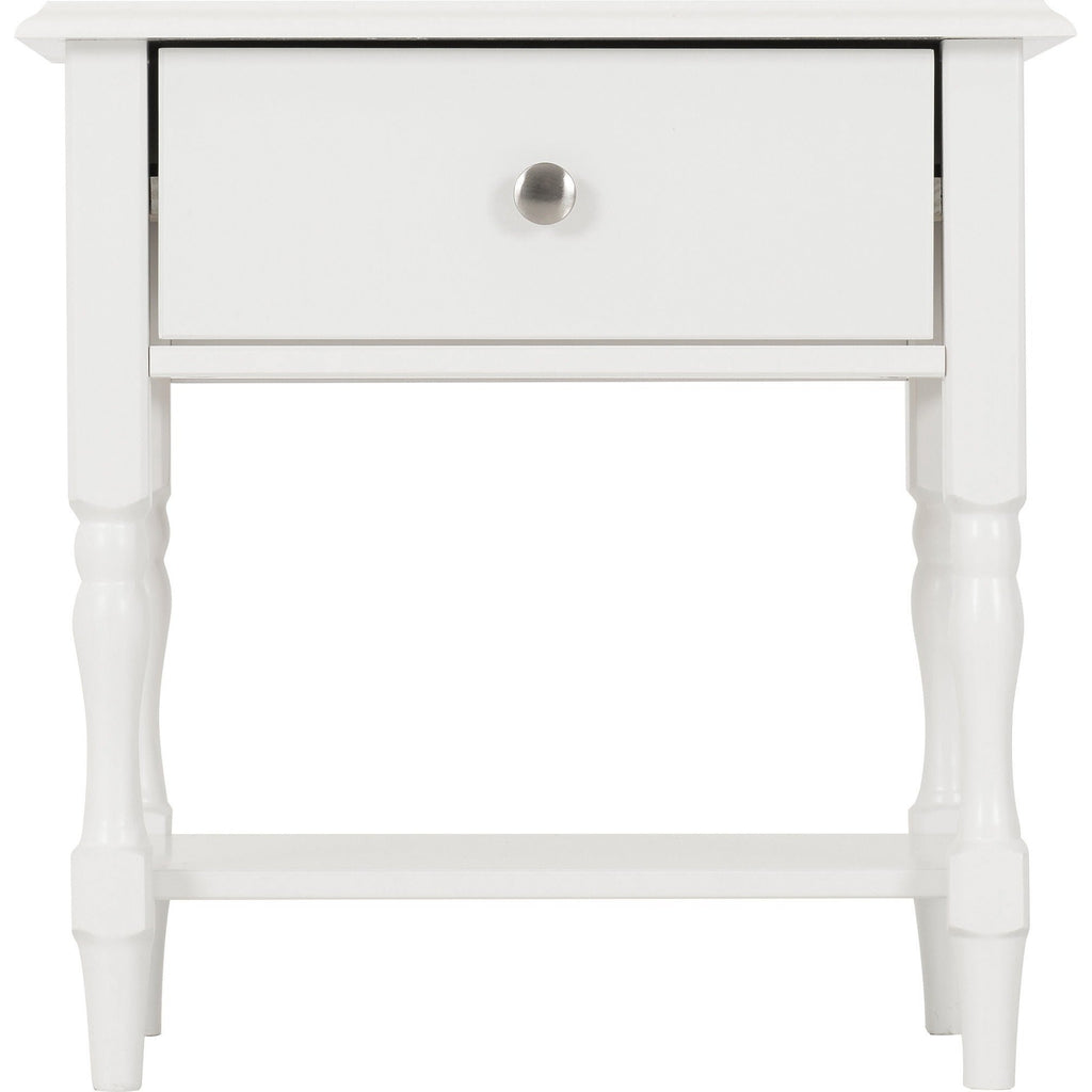 Stratford 1 Drawer Side Table - White
