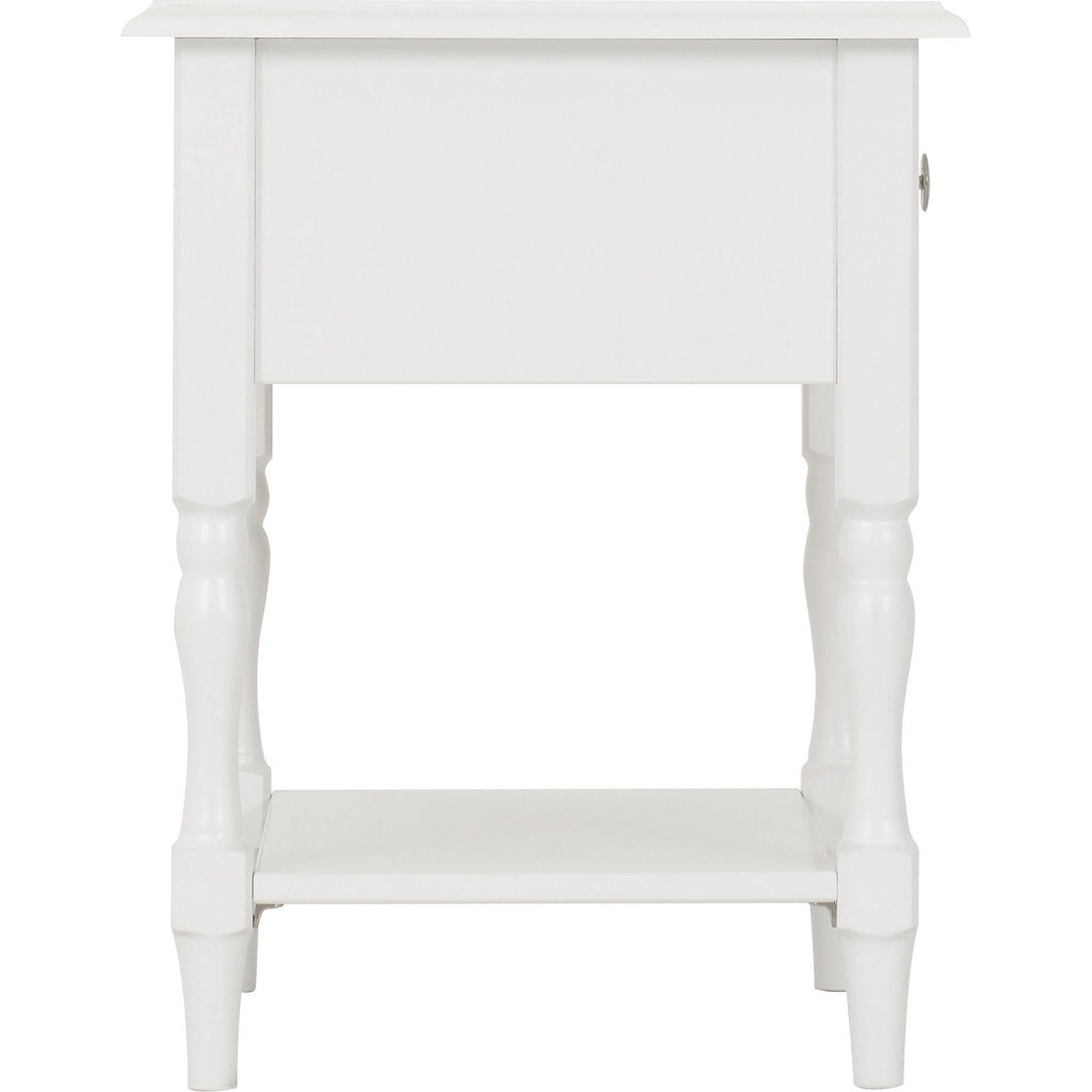 Stratford 1 Drawer Side Table - White