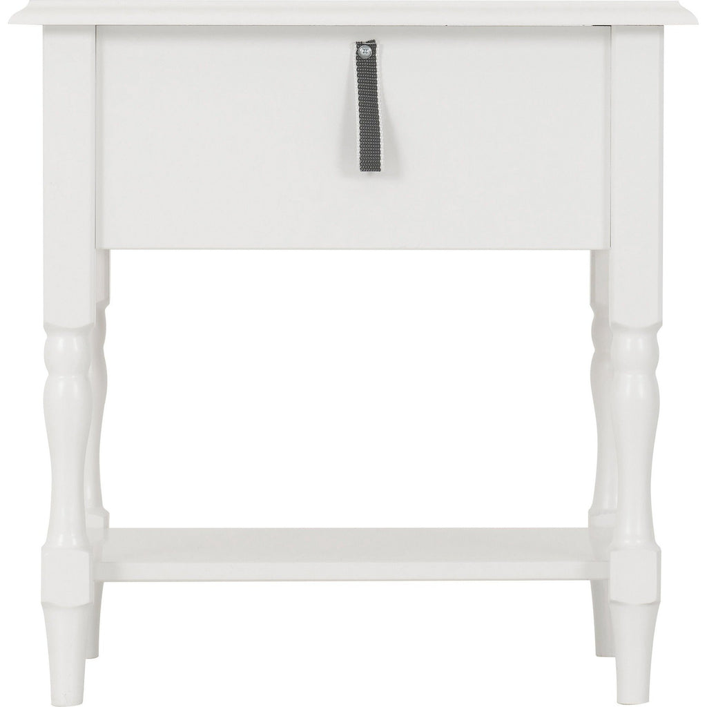 Stratford 1 Drawer Side Table - White
