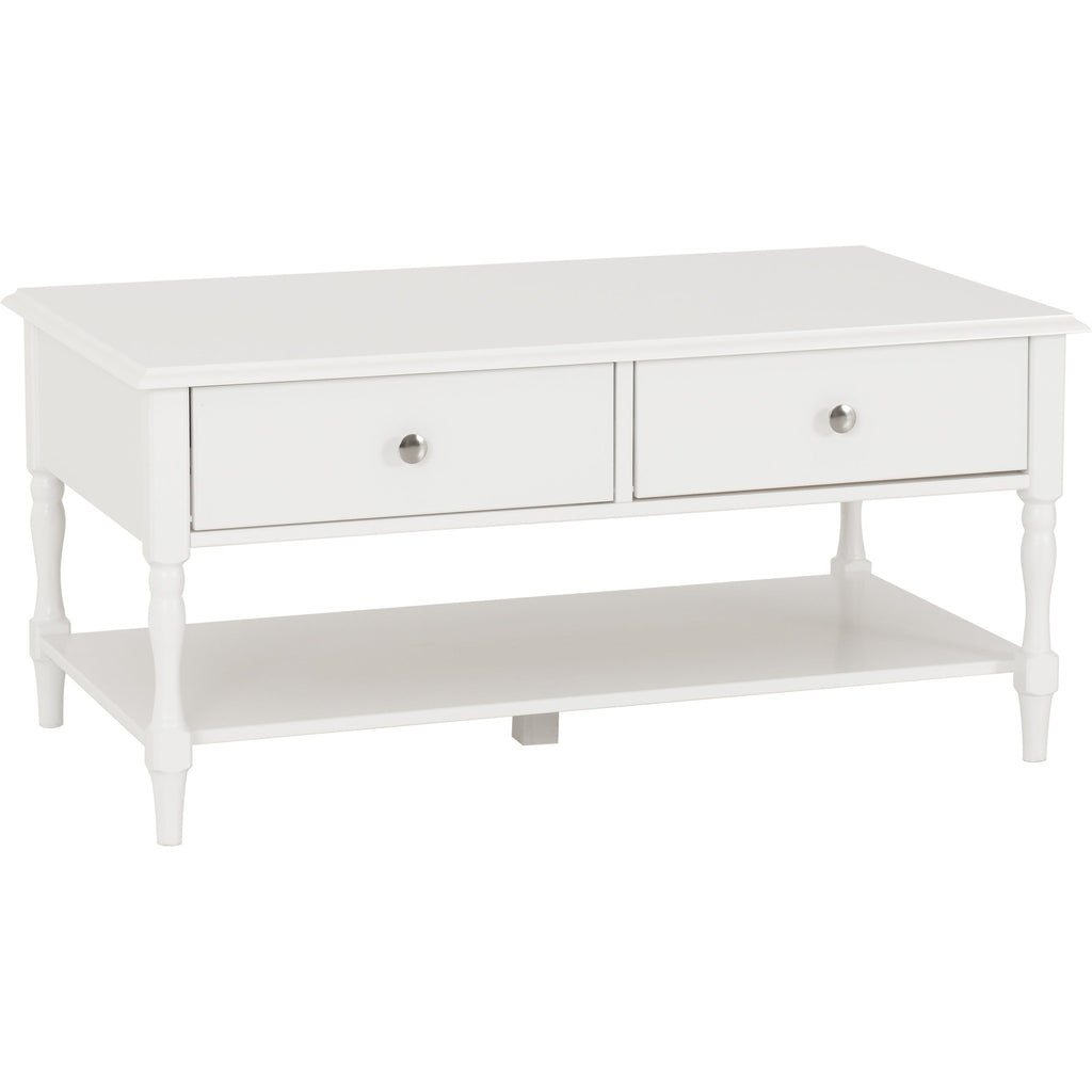 Stratford 2 Drawer Coffee Table - White
