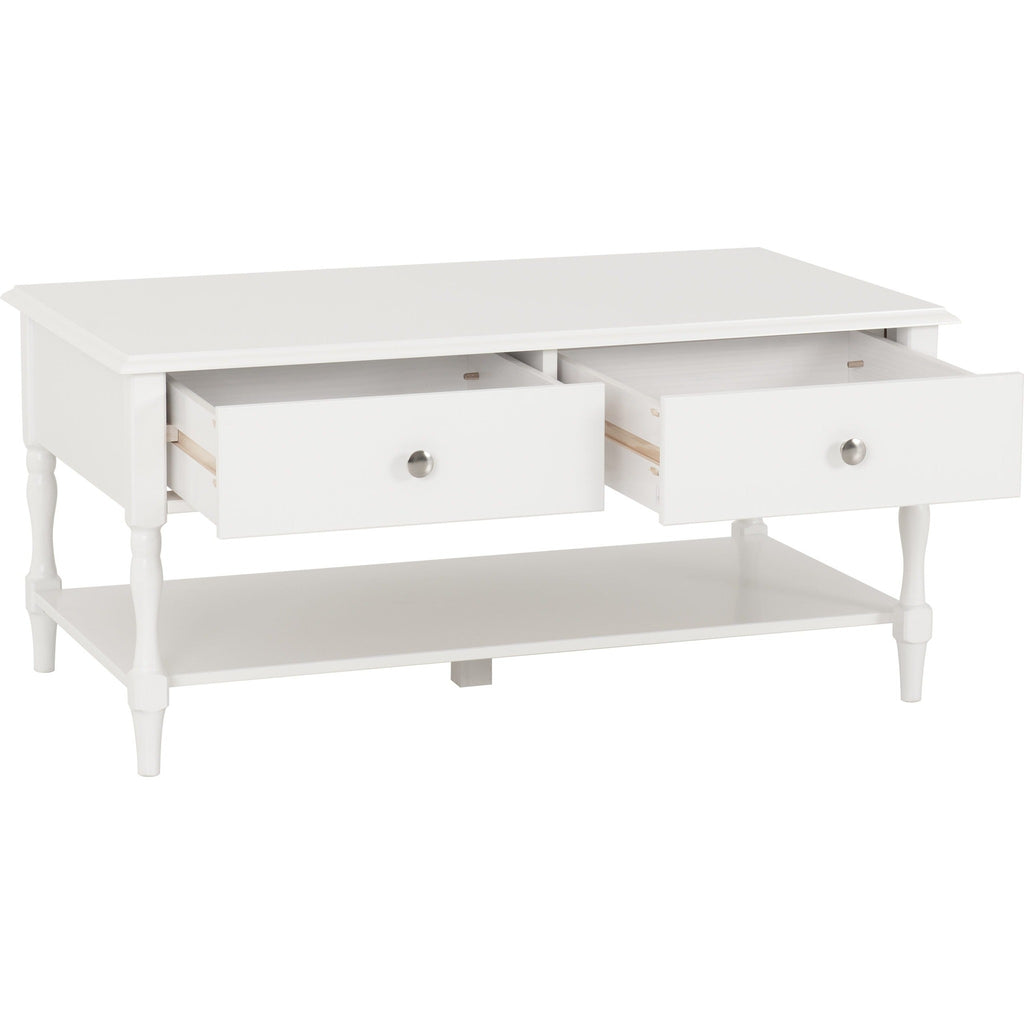 Stratford 2 Drawer Coffee Table - White