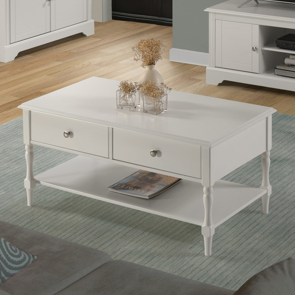 Stratford 2 Drawer Coffee Table - White