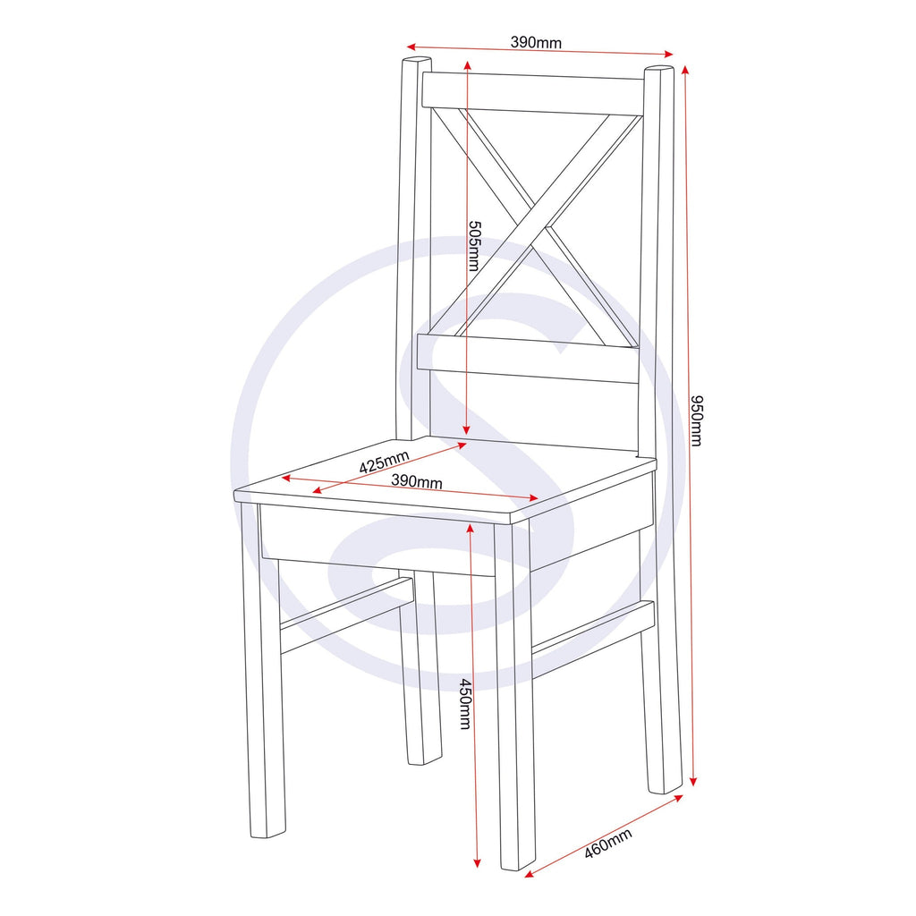 Salvador 1+2 Tile Top Dining Set - White/Distressed Waxed Pine