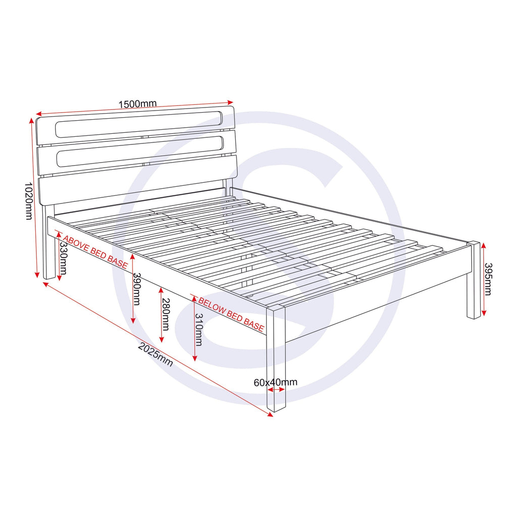 Santana 4'6" Bed - Light Oak/Rattan Effect
