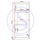 Seville 2 Door Wardrobe - Grey Gloss/Light Oak Effect Veneer