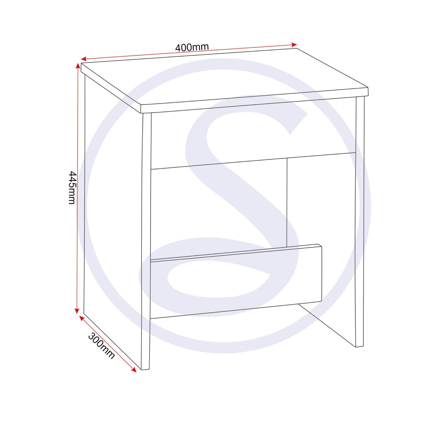 Seville Dressing Table Set - White Gloss/Light Oak Effect Veneer
