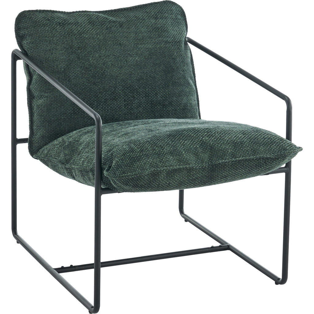 Tivoli Occasional Chair - Black Metal/Green Fabric