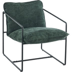 Tivoli Occasional Chair - Black Metal/Green Fabric