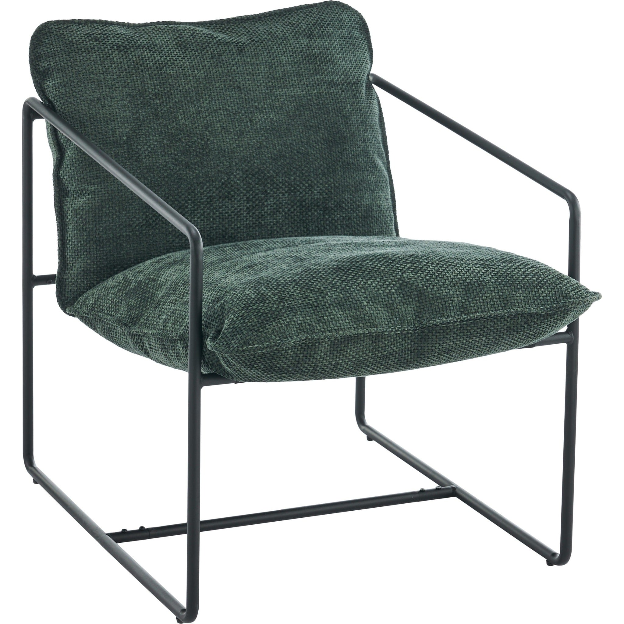 Tivoli Occasional Chair - Black Metal/Green Fabric