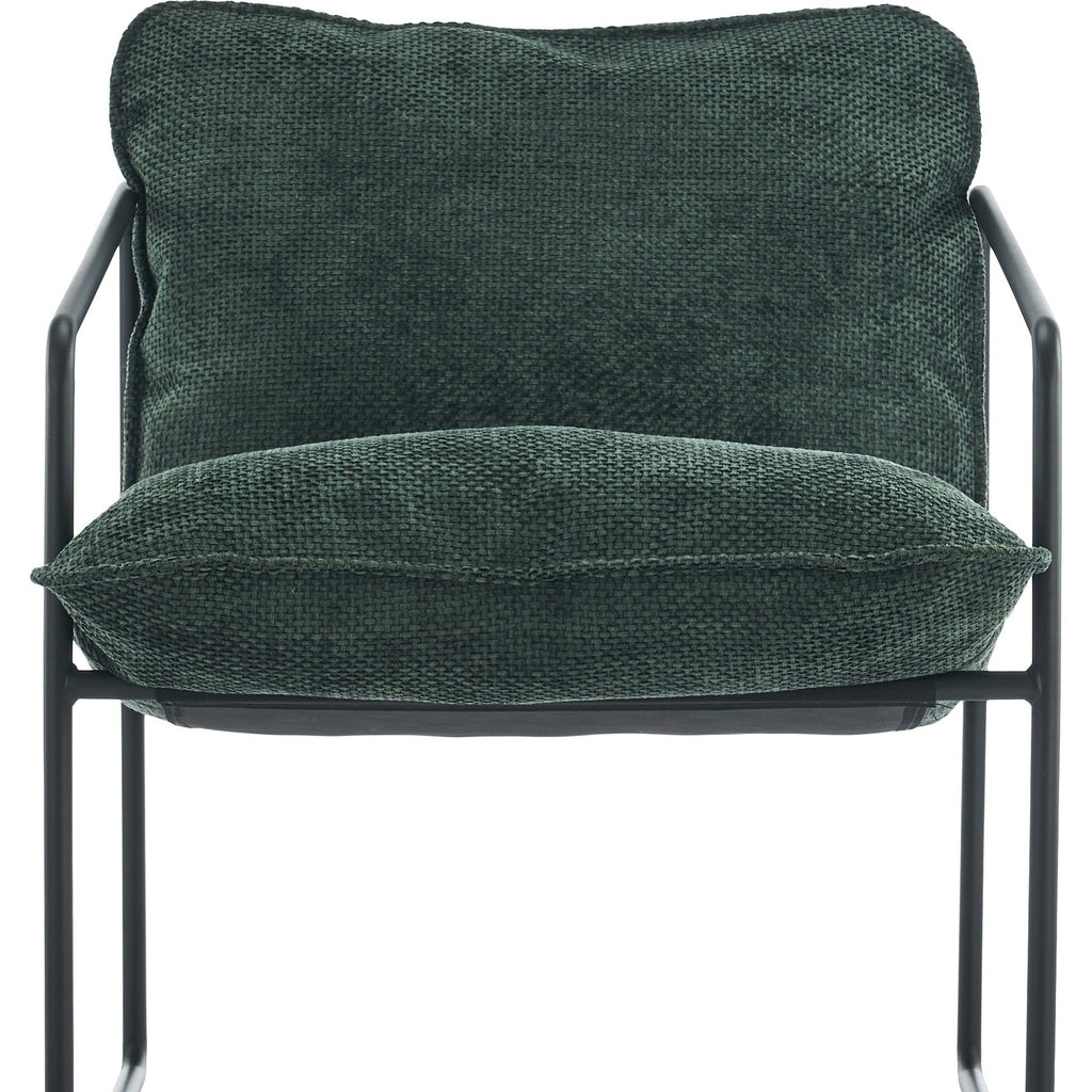 Tivoli Occasional Chair - Black Metal/Green Fabric