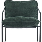 Tivoli Occasional Chair - Black Metal/Green Fabric