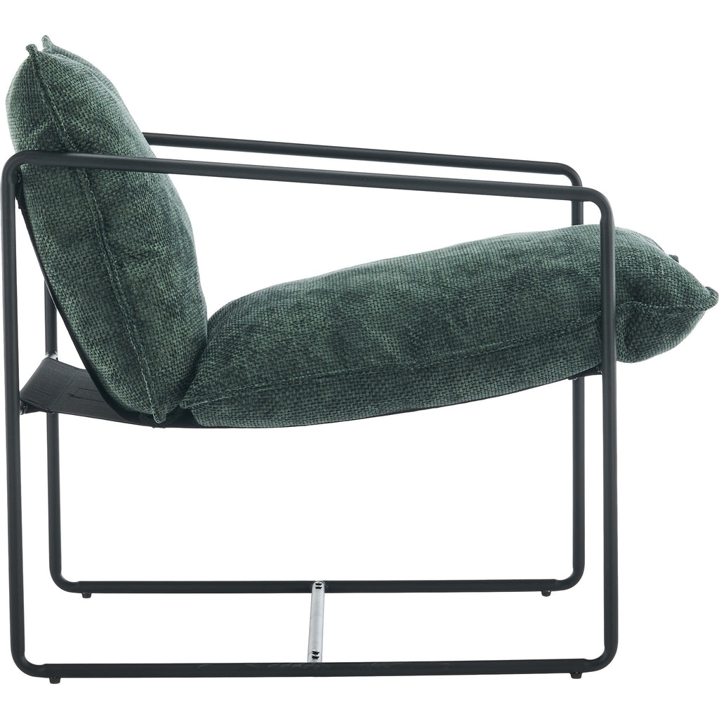 Tivoli Occasional Chair - Black Metal/Green Fabric