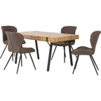 Treviso & Quebec Dining Set X4 Chairs - Light Oak Effect/Brown Pu