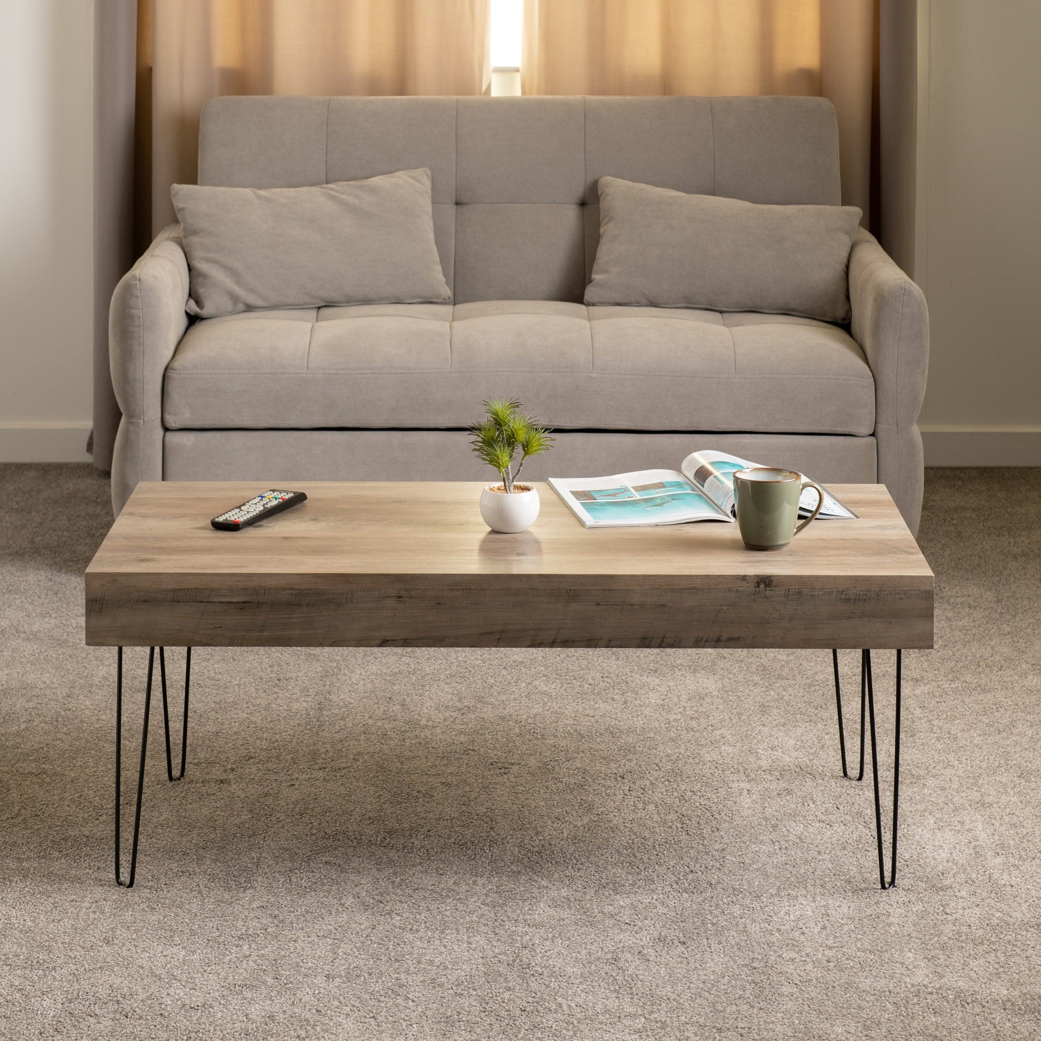 Troy Coffee Table - Medium Oak Effect/Black