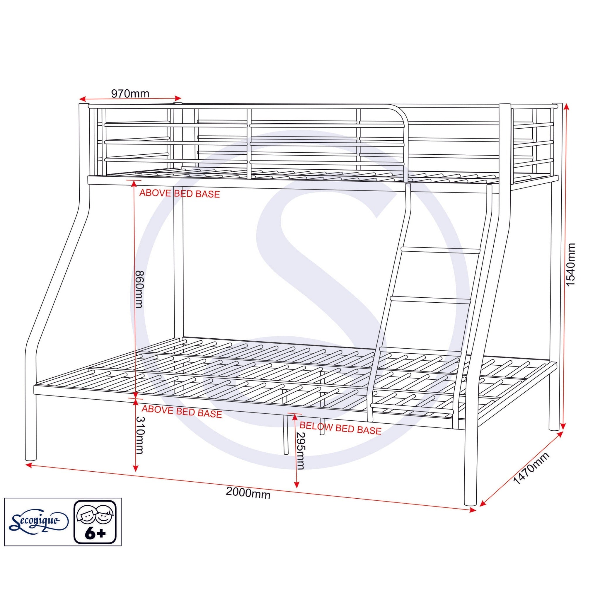 Tandi Triple Sleeper Bunk Bed - Black