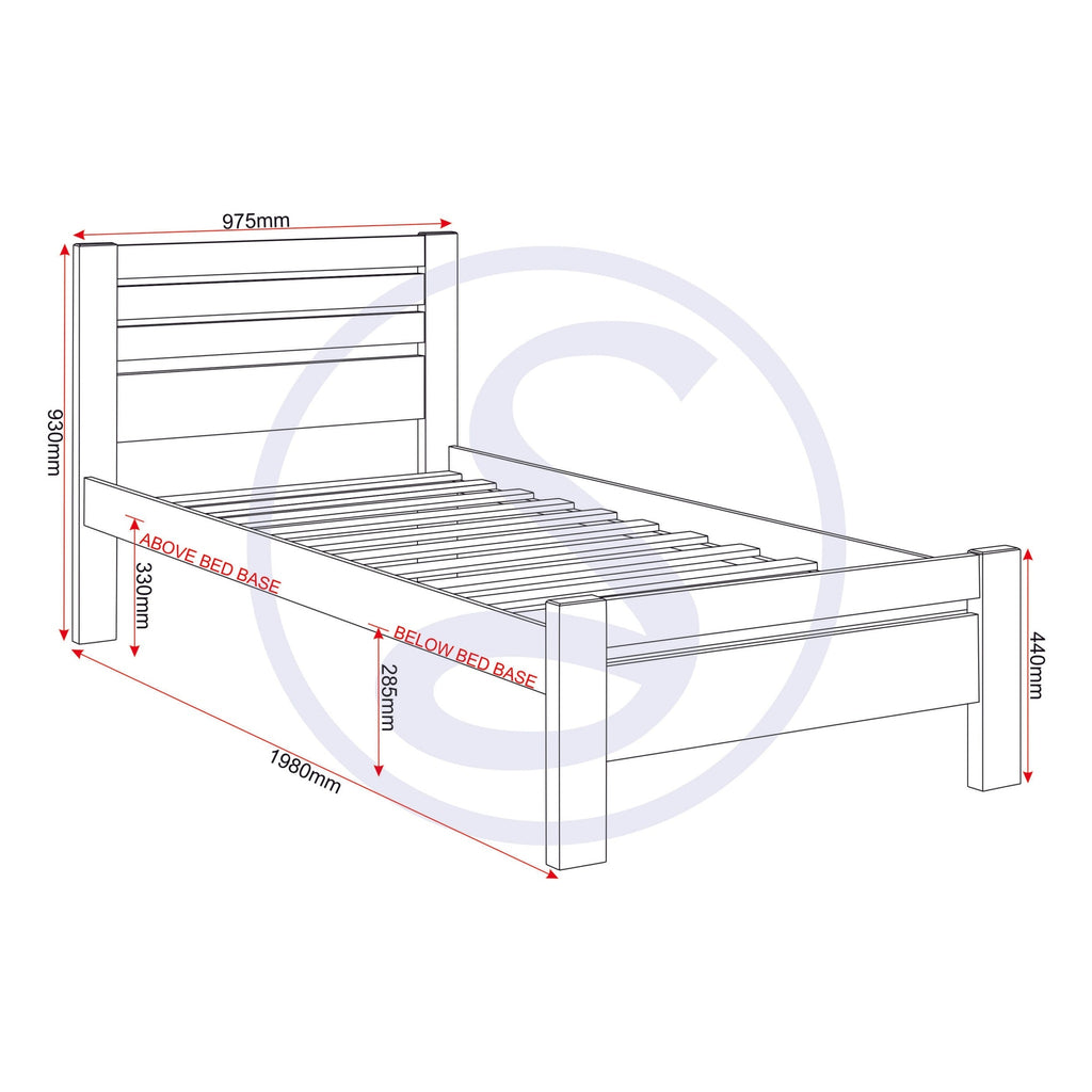 Toledo 3' Bed - White