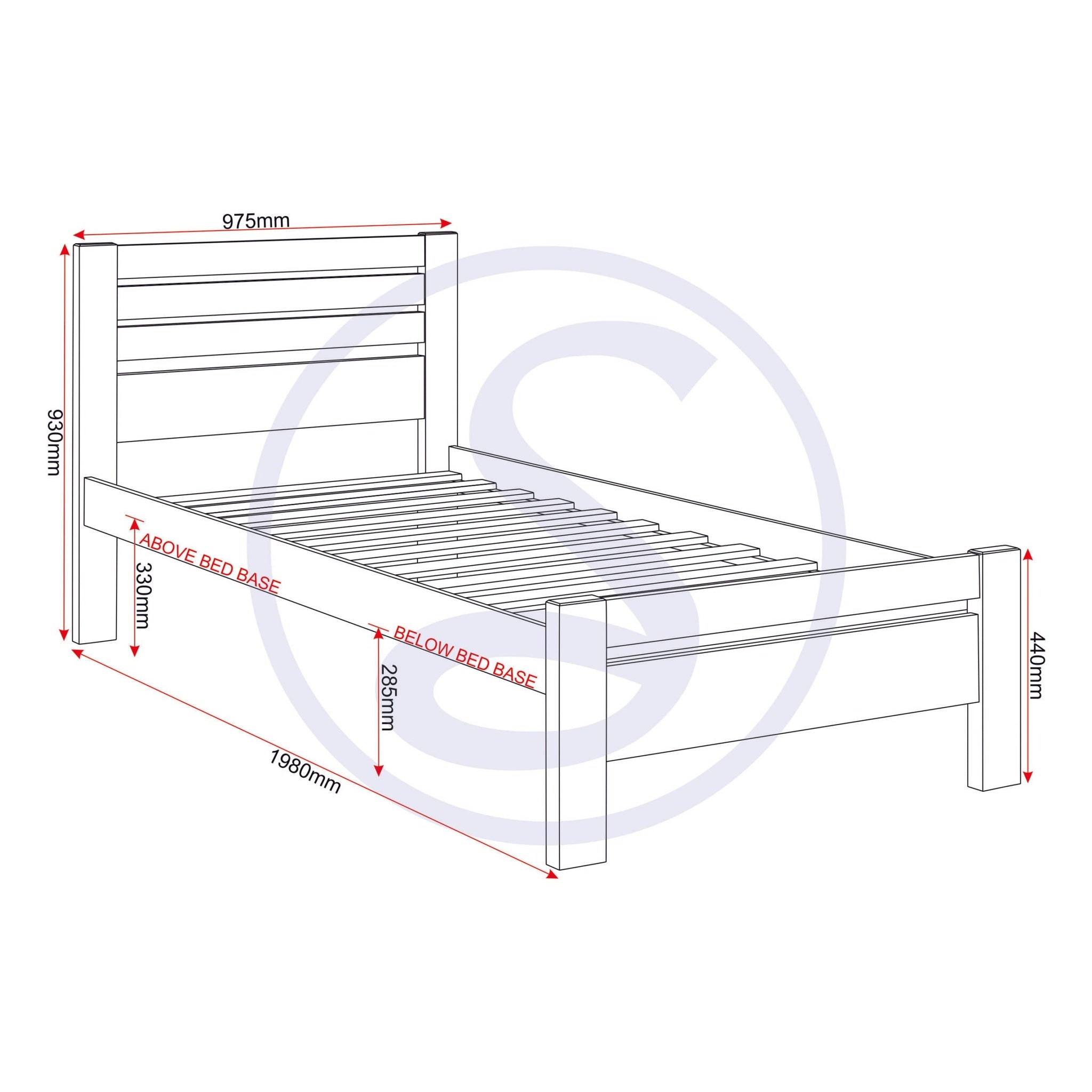 Toledo 3' Bed - White