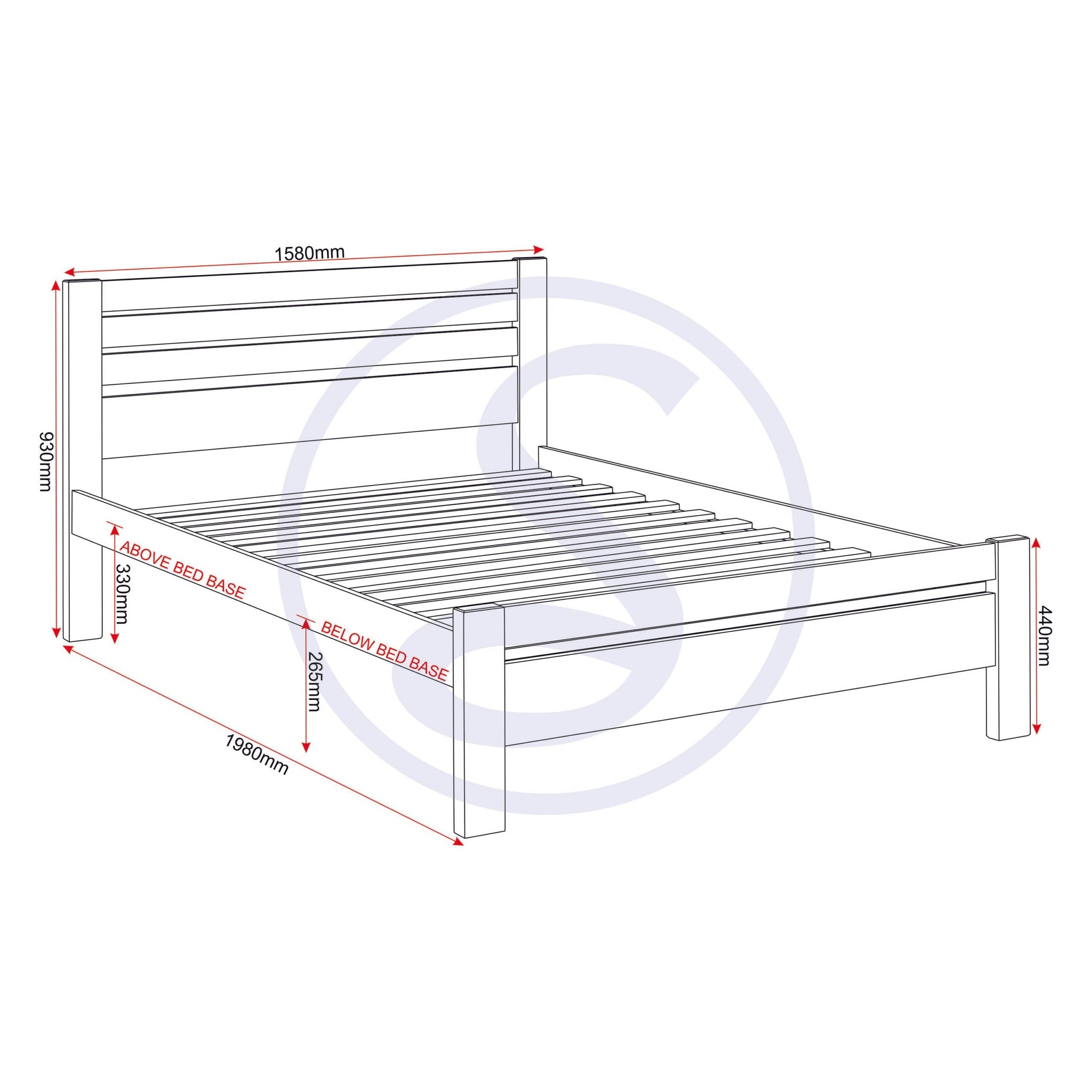 Toledo 5' Bed - Dark Grey
