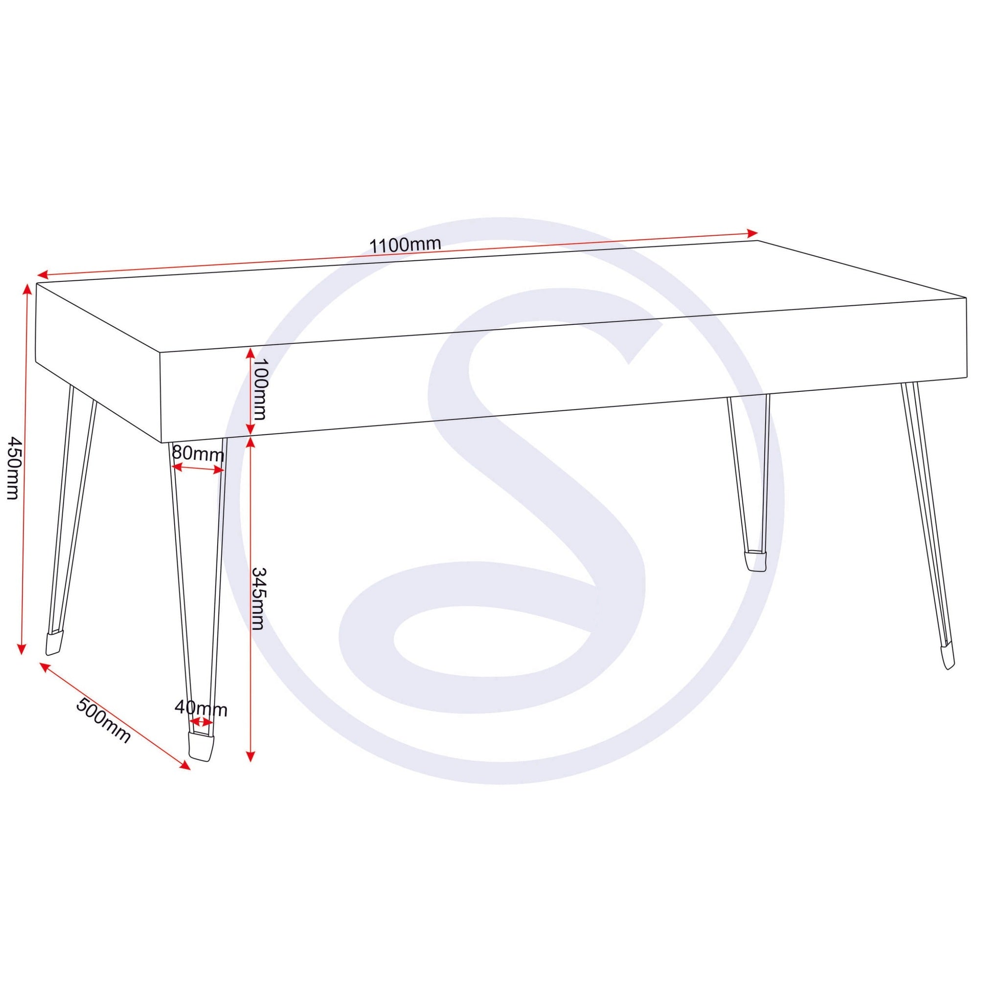 Troy Coffee Table - Medium Oak Effect/Black