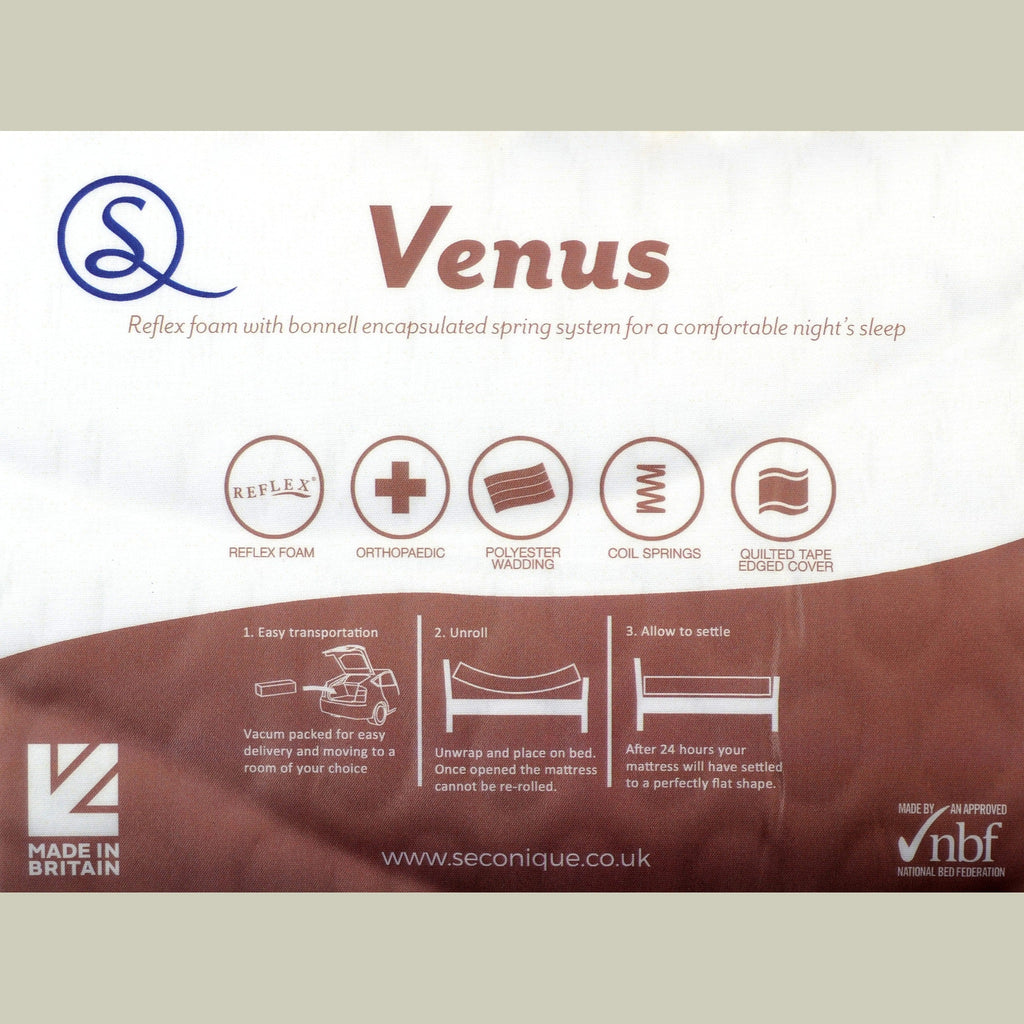 Venus 4' Small Double Memory Cool Rolled Mattress - White Fabric