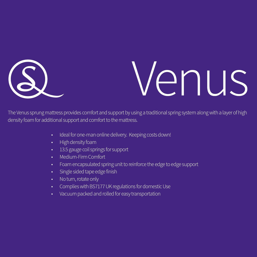 Venus 4' Small Double Memory Cool Rolled Mattress - White Fabric
