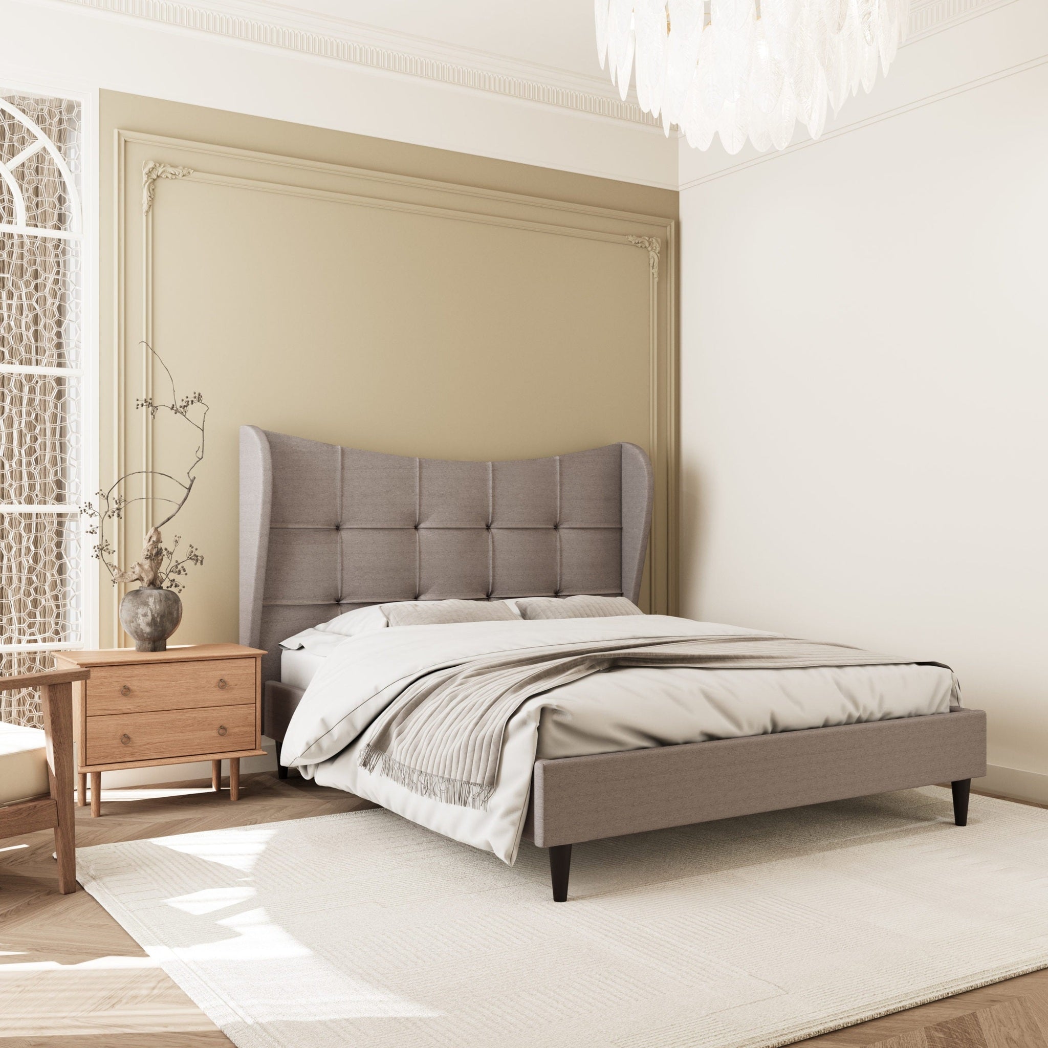 Verona 4'6" Bed - Brown Fabric