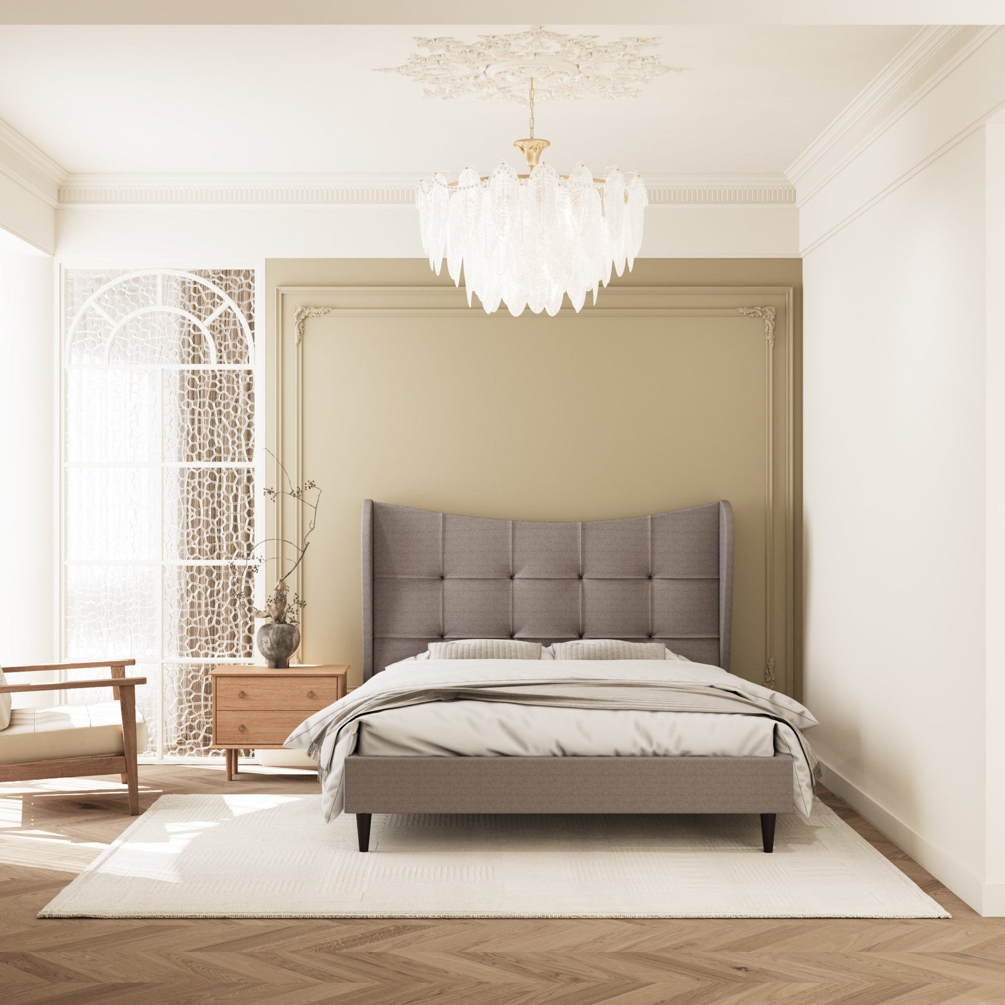 Verona 5' Bed - Brown Fabric