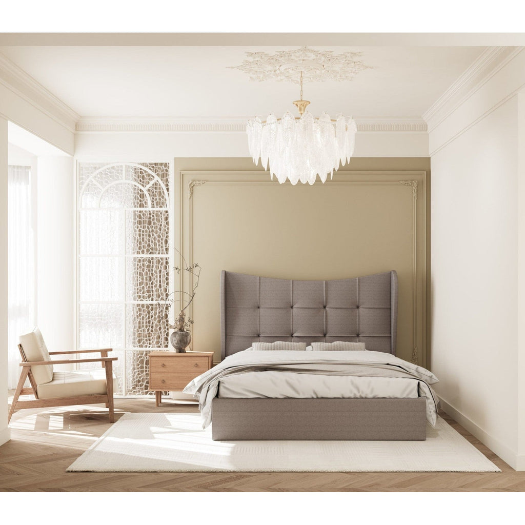 Verona 4'6" Ottoman Bed - Brown Fabric