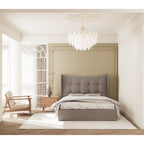 Verona 4'6" Ottoman Bed - Brown Fabric